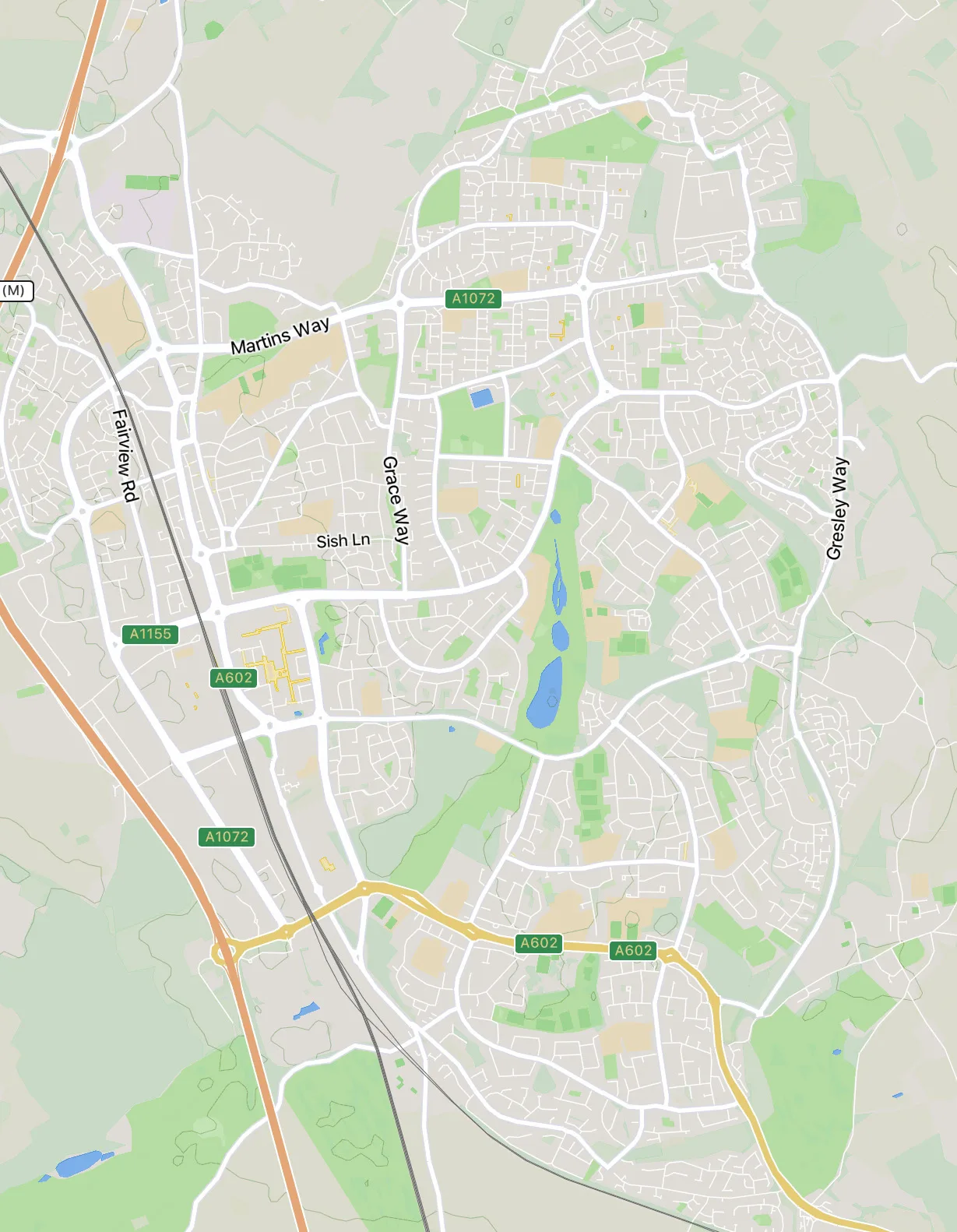 Map showing allotment sites across Stevenage with numbered locations